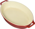 STAUB Ceramics Oval Baking Dish, 11-inch, Cherry
