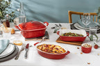 STAUB Ceramics Oval Baking Dish, 11-inch, Cherry