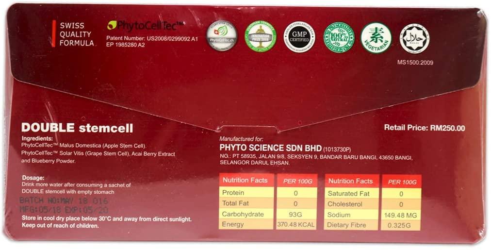 30 Packs (Swiss Quality Formula) PhytoScience Apple Grape Double Stemcell Rejuvenation Anti Aging Nutritional Supplement