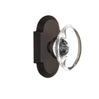 CottaPlate 2-3/4 in. Backset Oil-Rubbed Bronze Privacy Bed/Bath Oval Clear Crystal Glass Door Knob