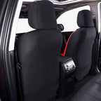 Flying Banner car seat Covers Protects Water Proof Faux Leather Carbon Fiber Front and Rear Bench (Red Black, Full Set - 9PCS)