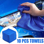 10pcs Microfiber Car Cleaning Towel Automobile Motorcycle Washing Glass Household Cleaning Small Towel