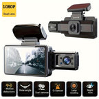 3 Inch 1080P Dual Lens Dash Cam For Cars,Front And Inside,Full HD 1080P Car Camera With Loop Recording,Night Vision,Wide Angle Car DVR Camera Car Video Recorder Vehicle Black Box