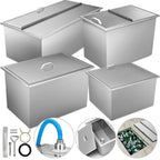Outdoor Kitchen Drop-in Ice Chest Cooler Underbar Ice Bin 304  Steel