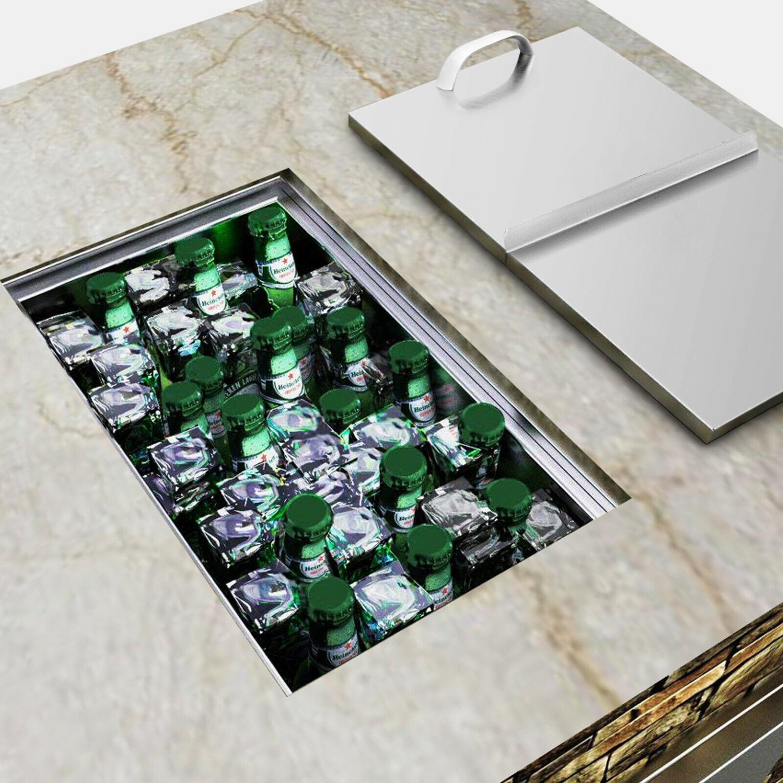 Outdoor Kitchen Drop-in Ice Chest Cooler Underbar Ice Bin 304  Steel