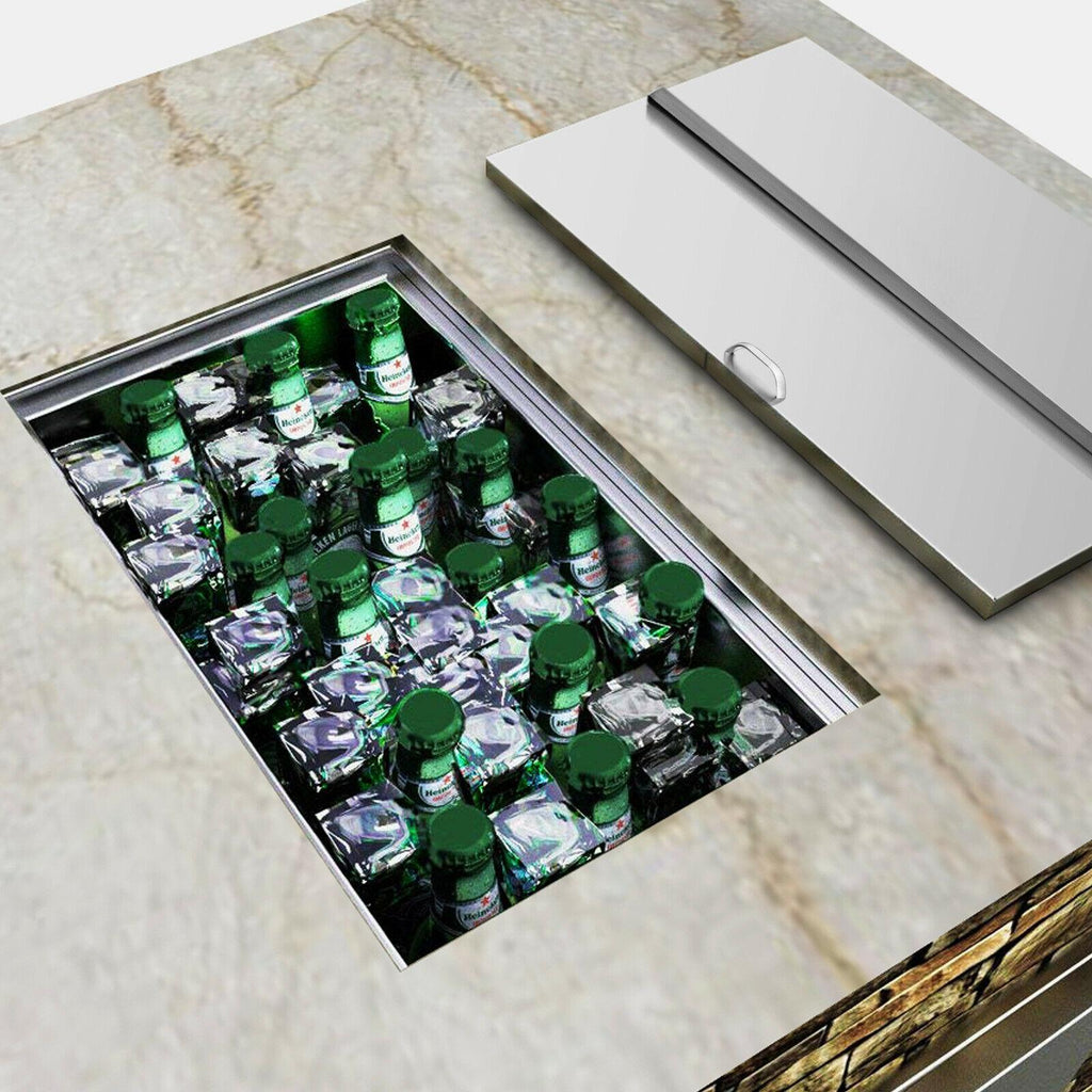 Outdoor Kitchen Drop-in Ice Chest Cooler Underbar Ice Bin 304  Steel
