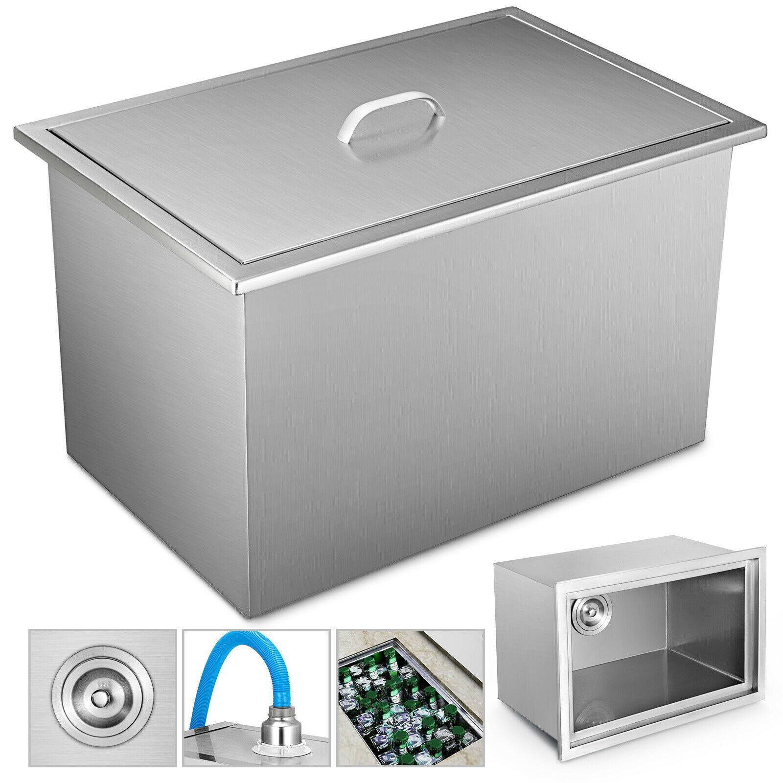 Outdoor Kitchen Drop-in Ice Chest Cooler Underbar Ice Bin 304  Steel