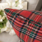 MIULEE Christmas Set of 2 Scottish Tartan Plaid Throw Pillow Covers Farmhouse Classic Decorative Square Cushion Cases for Home Decor Sofa Couch 18x18 Inch, Red