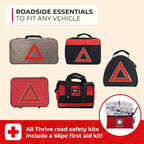 Thrive Roadside Emergency Car Kit - Car Safety Accessories and Tool Kit with Jumper Cables and Mini First Aid Kit - Car Emergency Kit for Women and Men (Triangle Bag)