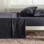 Bedsure Queen Sheets Grey - Soft Sheets for Queen Size Bed, 4 Pieces Hotel Luxury Queen Sheet Set, Easy Care Polyester Microfiber Cooling Bed Sheet Set