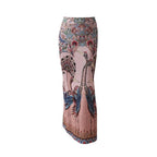 peacock maxi skirt