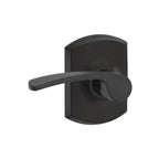 Merano Matte Black PassaHall/Closet Door Lever with Greenwich Trim