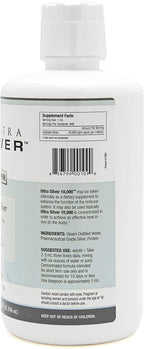 Ultra Silver® Colloidal Silver | 10,000 PPM, 32 Oz (946mL) | Mineral Supplement | True Colloidal Silver - 4 oz Dropper Bottle (Empty) Included for Dispensing!