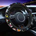 Anime Steering Wheel Cover Anime Car Accessories for Men Women with 2 Pcs Car Air Freshener, 15 Inch Anti-Slip Car Steering Wheel Covers Universal Fit