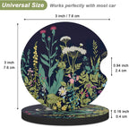 Nipichsha Car Cup Holder Coasters, Car Coasters for Cup Holders, 2 Pack Universal Anti Slip Insert Coasters, Rubber Car Cup Mat with A Finger Notch, Cute Car Interior Accessories for Women(Dandelion)