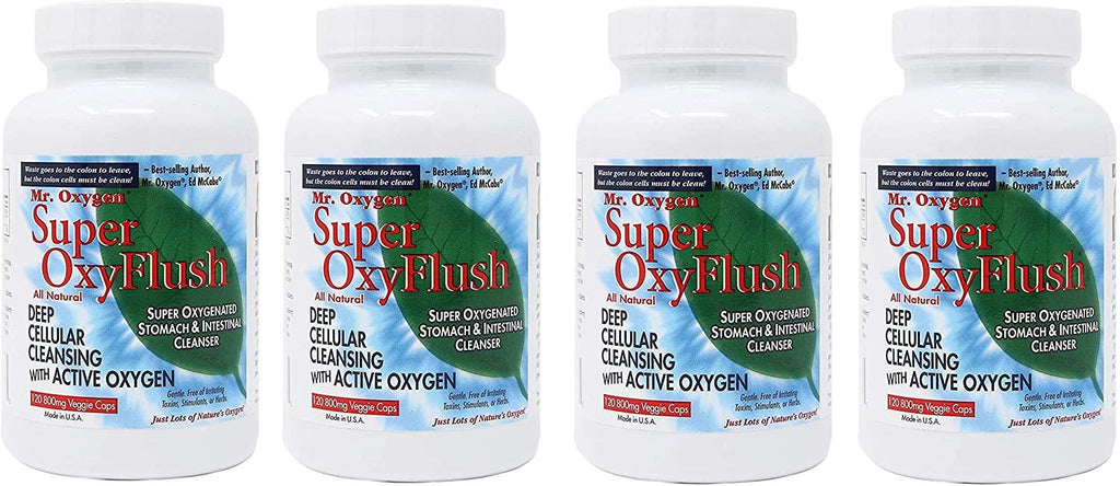 SUPEROxyFlush® Unleashed! Absolute TOP Best Colon Cleanser! 120 Caps (Four Pack)