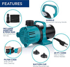 Alpine Corporation 3000 GPH Vortex Energy-Saving Pump for Ponds, Fountains, Waterfalls, and Water Circulation