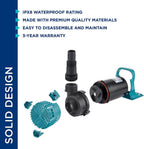 Alpine Corporation 3000 GPH Vortex Energy-Saving Pump for Ponds, Fountains, Waterfalls, and Water Circulation