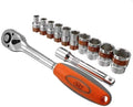 Singlin58 Tool 12pcs 1/2inch 8-24mm CR-V Metric Ratchet Wrench Socket Repair Tool Kit Universal Hand Tools Bike