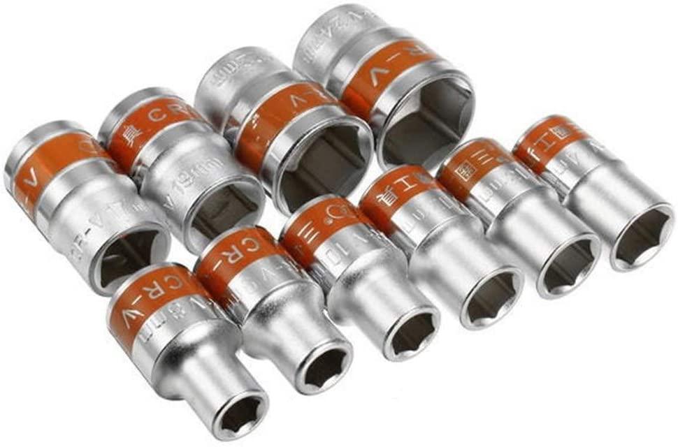 GJNVBDZSF Repair Kit 12pcs 1/2inch 8-24mm CR-V Metric Ratchet Wrench Socket Repair Tool Kit Universal Hand Tools