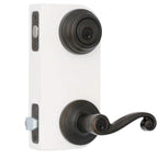 Lido Venetian Bronze Exterior Entry Door Lever and Single Cylinder Deadbolt Combo Pack Featuring SmartKey Security