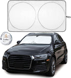 EcoNour Car Sun Shade Windshield | Reflective Car Window Sun Shades for Ultimate Dashboard Protection | Foldable Car Interior Accessories for Sun Heat | Fits Most Sedans, SUVs, Minivans &amp; Hatchbacks