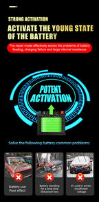 12V 6 Amp Intelligent Automatic Battery Charger/Maintainer With LCD Screen, Impulse Repair &amp; Summer/Winter Modes