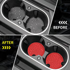 Car Cup Coaster [4 Pack] ME.FAN Silicone Car Coasters/Cup Mats - 2.75In Universal Non-Slip Recessed Car Interior Accessories - Car Cup Holder Insert Coasters Red