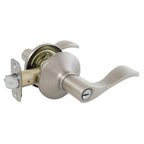 Naples Satin Nickel Keyed Entry Door Lever