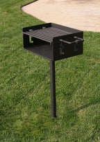 Charcoal Park & Camp Style BBQ Grill 20" -w/ In Ground Post (No Base)