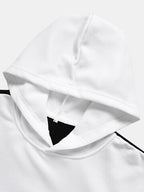 mens color block stitching hoodie casual two pieces outfits with sweatpants