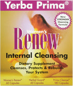 Yerba Prima Women's Renew Internal Cleansing, 60 capsules each of Renew, herbal Guard and 180 Capsules of Prima Cleanse (Pack of 12)