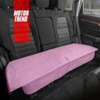 Motor Trend Seat Cover for Cars Trucks SUV, Faux Leather Rear Bench Pink Padded Car Seat Cover with Storage Pockets, Premium Interior Car Seat Cover