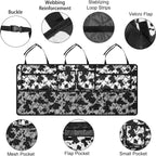 Femuar Car Trunk Organizer,Large Capacity Backseat Trunk Organizer(42"*18"),Collapsible Car Storage Bag with 8 Pocekt,Car Organizer for SUV/MPV/Truck - Cow print