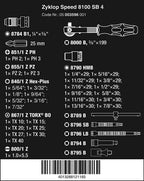 W- 5003596001 Zyklop 8100 SB 4 3/8-Inch SAE Ratchet Set, 38-Piece