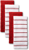 KitchenAid Albany Kitchen Towel Set, Set of 4, Passion Red