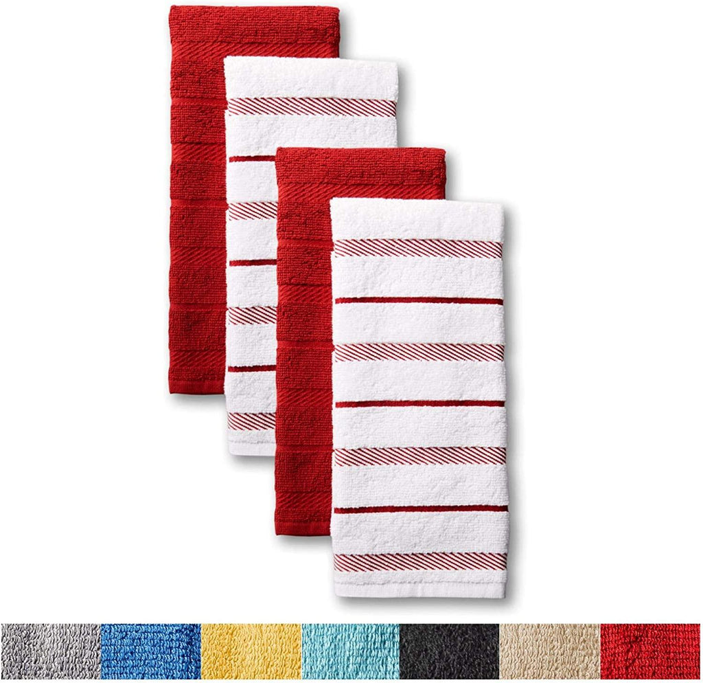 KitchenAid Albany Kitchen Towel Set, Set of 4, Passion Red