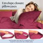 LuxClub 6 PC King Size Sheet Set Bamboo Sheets Deep Pockets 18" Eco Friendly Wrinkle Free Cooling Sheets Machine Washable Hotel Bedding Silky Soft - Burgundy King