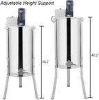Electric 2 Frame Honey Extractor Separator,Food Grade  Steel Honeycomb Spinner Drum with Adjustable Height Stands,Beekeeping Pro Extraction Apiary CentrifuEquipment
