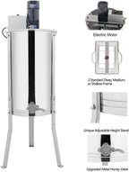 Electric 2 Frame Honey Extractor Separator,Food Grade  Steel Honeycomb Spinner Drum with Adjustable Height Stands,Beekeeping Pro Extraction Apiary CentrifuEquipment