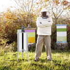 Electric 2 Frame Honey Extractor Separator,Food Grade  Steel Honeycomb Spinner Drum with Adjustable Height Stands,Beekeeping Pro Extraction Apiary CentrifuEquipment