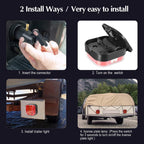 Wireless Trailer Lights for Towing, 2 Pcs Rechargeable LED Magnetic Tail Light Kit for Tow Truck, Waterproof Durable Tow Lights Kit for Boat Utility RV Camper Jet Ski Boats Caravan (4 Way Connector)