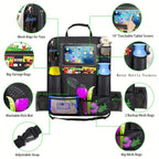 Car Seat Back StoraBag, Waterproof Durable Car Seat Organizer With Clear Screen Tablet Holder, 12 StoraPockets Seat Back Protectors