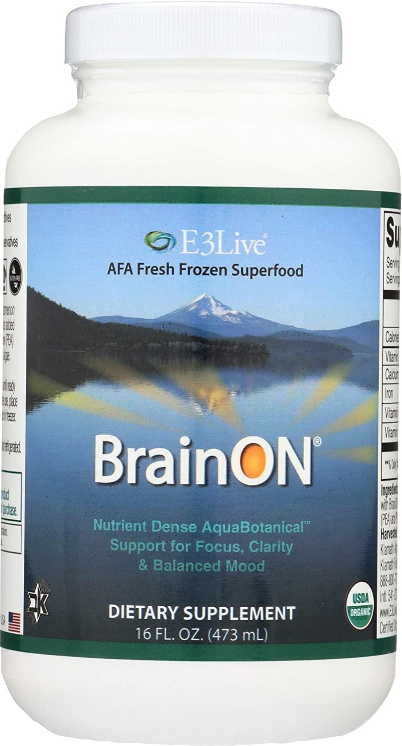 E3Live BrainOn Dietary Supplement, Unflavored, 16 Ounce