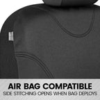 BDK UltraSleek Car Seat Covers, Universal Fit Car Seat Cover Set, Ideal Seat Covers for Cars Trucks SUV, Includes Seat Covers for Front Seats and Rear Bench Seat, Automotive Interior Covers (Black)