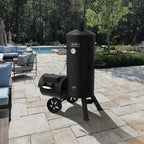 DynaGlo Signature Vertical Offset Charcoal Smoker Grill Heavy Duty Outdoor Black