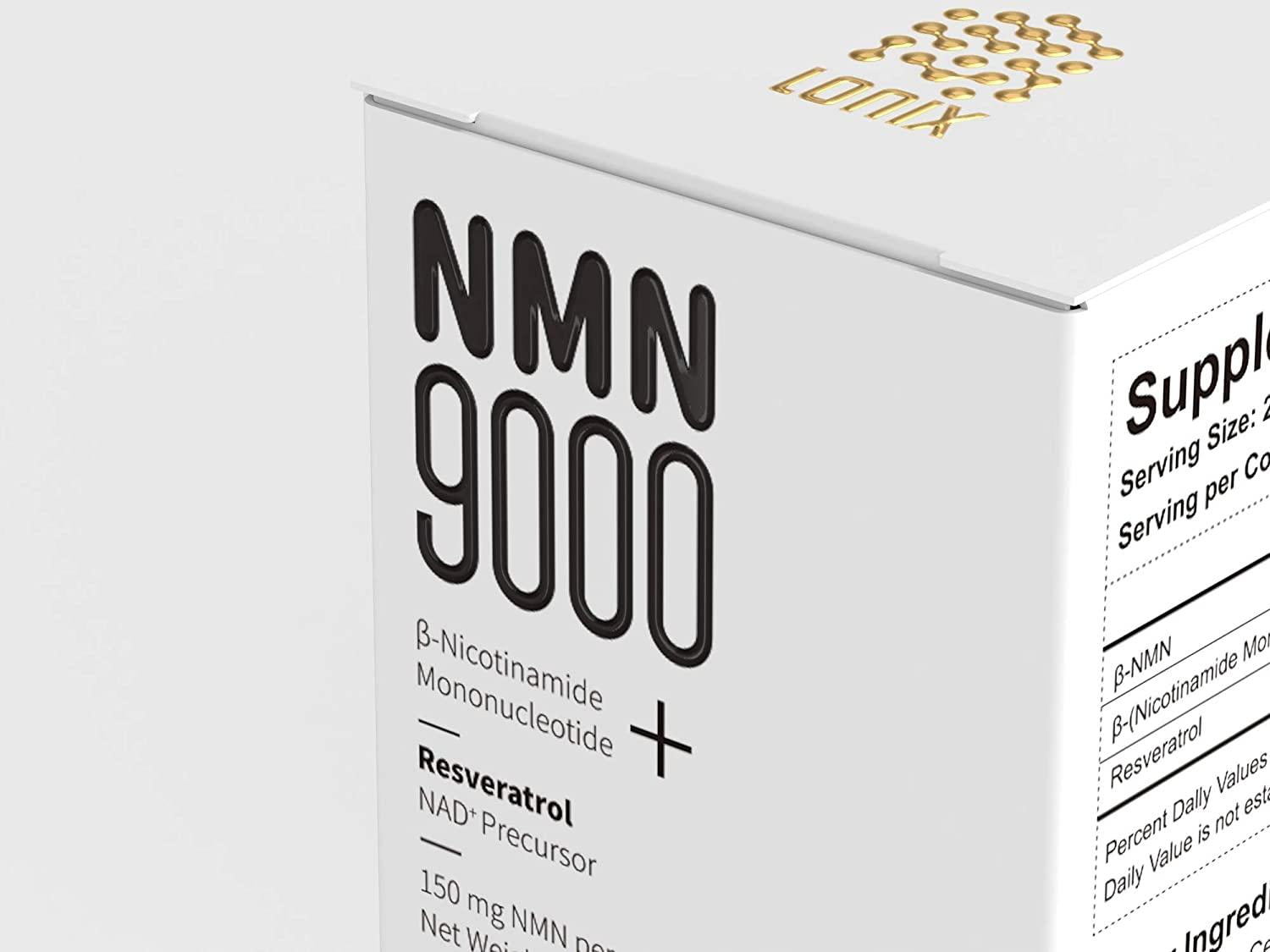 LONIX NMN + RSV with Vegan Capsules, Nicotinamide Mononucleotide 300mg + Resveratrol 50mg Per Serving, NAD+ Precursor