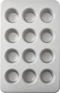 KitchenAid Nonstick Aluminized Steel Muffin Pan, 12-Cup, Silver