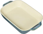 STAUB Ceramics Rectangular Baking Dish, 10.5x7.5-inch, Rustic Turquoise