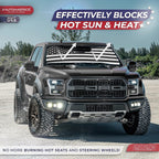 Autoamerics 1-Piece Windshield Sun Shade B&amp;W American Flag USA Patriotic  - Foldable Car Front Window Sunshade for Most Sedans SUV Truck - Blocks Max UV Rays and Keeps Your Vehicle Cool - Small